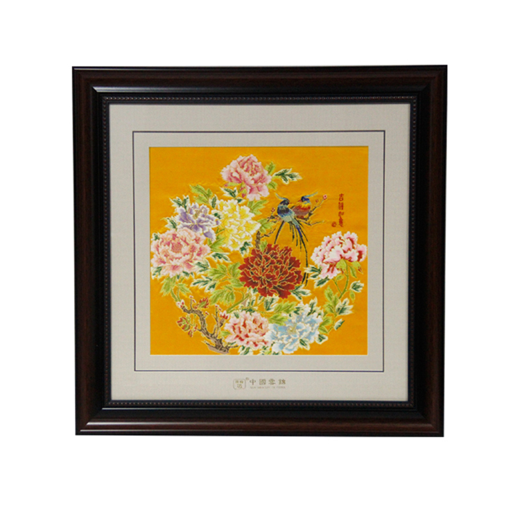 吉祥如意（蠶絲底）框畫(huà)